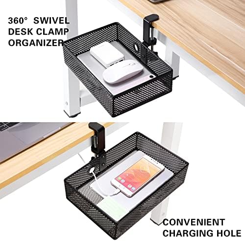 Under Desk Drawer, Clamp on Desk Organizer Hanging Desk Storage Under Table