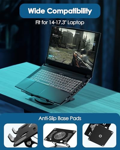 SHUWEI Gaming Laptop Cooling Pad with 360° Rotating, Fits 17.3'' Notebook
