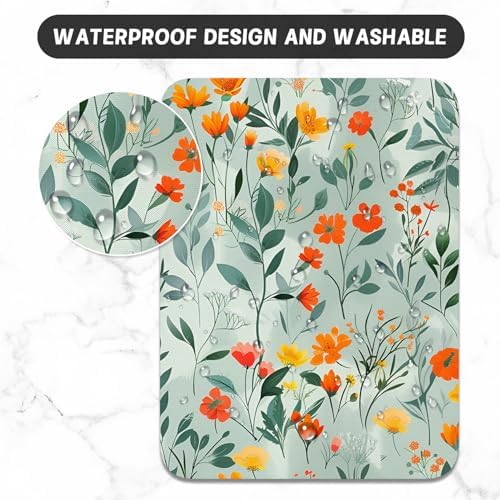 Small Mouse Pad, Mini Mouse Pad 6 x 8 Inch, Thick Rubber Waterproof Mouse Mat, Cute Mousepad for Women Men Wireless Mouse Laptops Home Office, Colorful Flowers and Plants