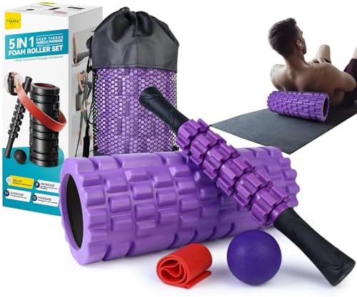 Krightlink 5 in 1 Foam Roller Set High Density Deep Tissue Massager