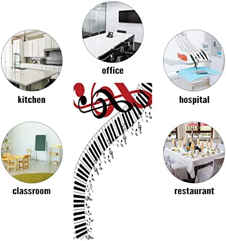 Fluorescent Light Cover Decorative Ceiling Light Filters,Music Pattern,for Classroom Office Hospitals Home Ceiling Decorative,2ft x 4ft,White Charcoal Grey and