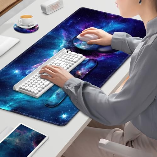 Mouse Pad, 4in1 Mousepad + Keyboard Wrist Rest+Mouse Wrist Rest+Coaster Set