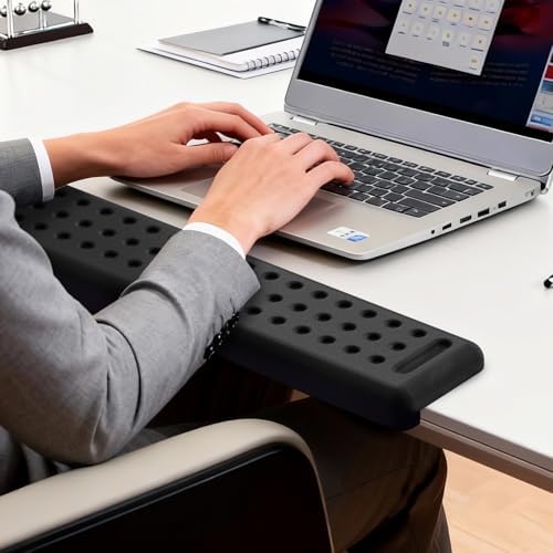 Leolee L-Shaped Desk Long Wrist Rest Elbow 60CM, Black Arm Rest for Desk