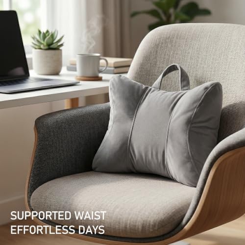Lumbar Support Pillow for Office Chair and Car Seat, Zinc Gray