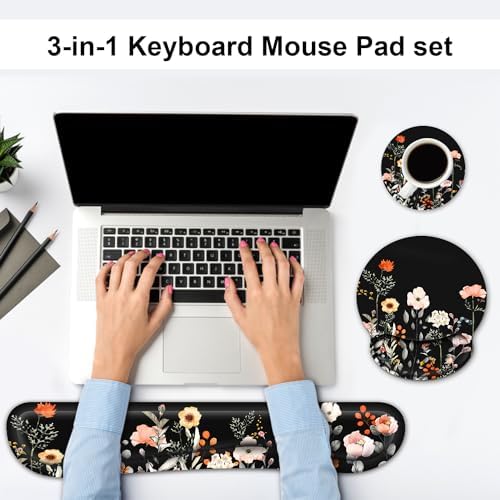 Ergonomic Mouse Pad with Wrist Rest and Keyboard Wrist Rest, Mousepad
