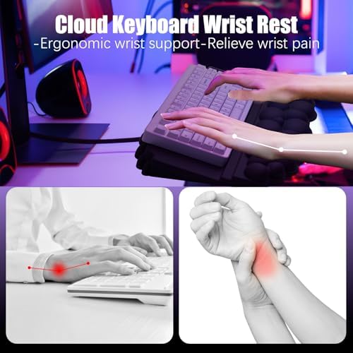 Ergonomic Wrist Rest for Computer Keyboard and Mouse, Cloud Keyboard Stand