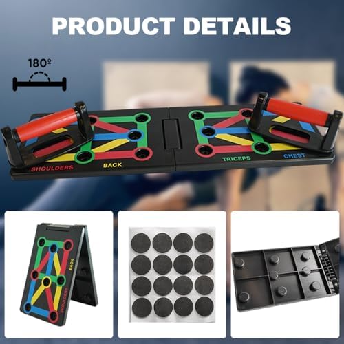 Ram® Foldable 24 IN 1 Multi Function Fat Burn Strength Training Push Up Board Upper Body Chest Back Triceps Home Gym Workout