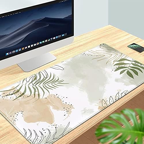 Keyboard mat Kawaii Mousepad Matcha Green Plant Abstract Accessories Desk pad Mouse mat for Desktop Gamer Girl Office Accessories for Women Pink Desk Organizer Large Gaming Pads …