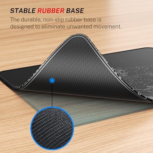 MROCO Essential Office & Gaming Mouse Pad, 8.5 x 11 Inch, Kanagawa Wave
