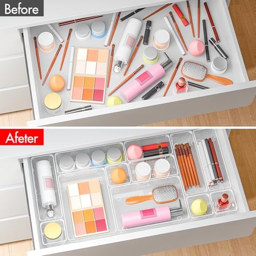 45P Makeup Desk Drawer Organizers Set for Vanity, Bathroom, Kitchen