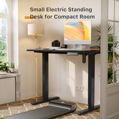 JOY worker 35" Small Electric Sit Stand Desk, Whole Piece Height Adjustable