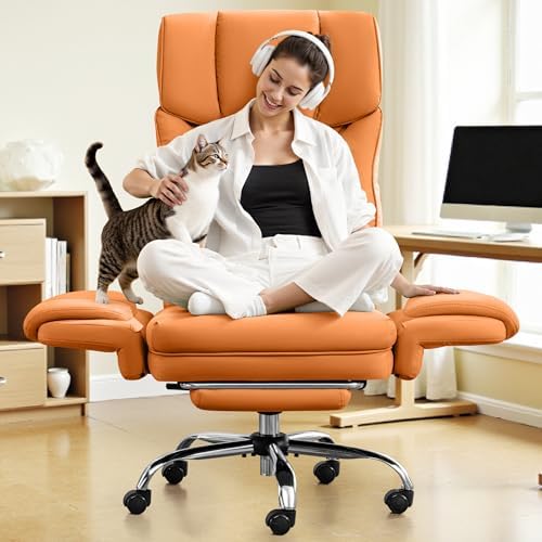 FelixKing Office Chair, Flip Armrests for Pets Criss Cross Legged,Brown