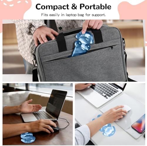 Gel Mouse Wrist Rest, Blue Dog Wrist Support for Mouse, Cute Ergonomic Wrist Rest for Mouse Wrist Pad, Comfortable Pain Relief for Typing and Gaming