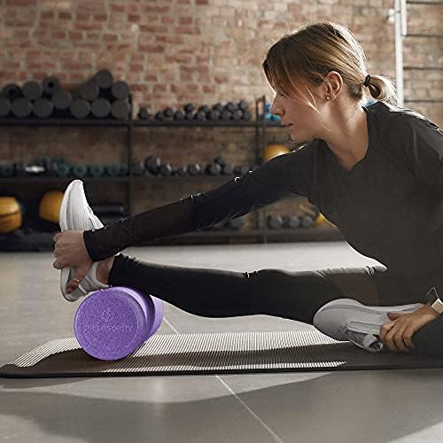Philosophy Gym 12" High-Density Foam Roller for Exercise, Massage, Muscle Recovery - Round, Purple