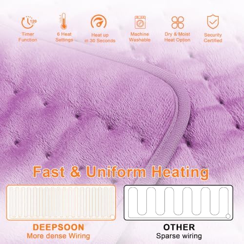 Heating Pad,Electric Heating Pads,Heating Pad for Back,Lavender,33x17 Inch