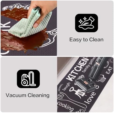 Mirok Washable Anti Fatigue Mat for Cushioned Floor Mat,Farmhouse Chef Kitchen Non-Skid Ergonomic Comfort Foam Rugs,Non Slip (17"x47")