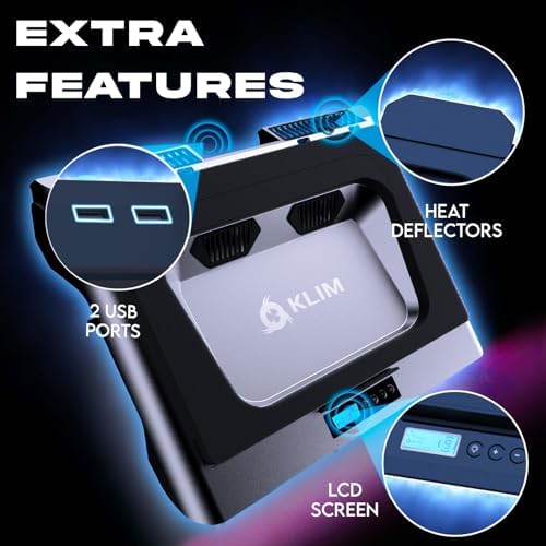 Everest Laptop Cooling Pad with RGB Lights, Turbo Fan 4300 RPM, 14-17.3 in