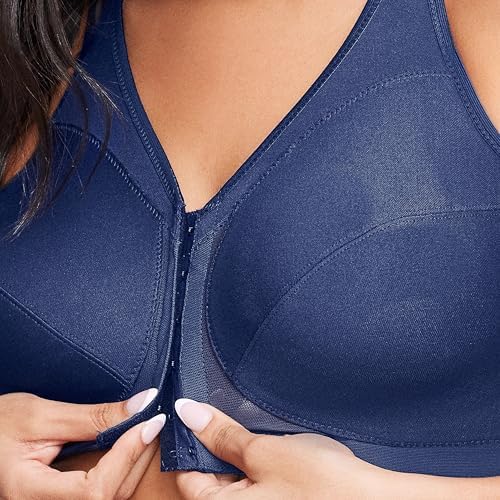 Glamorise Full Figure Plus Size MagicLift Front-Closure Posture Back Bra Wirefree #1265