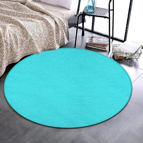 Large Round Area Rug Home Decor Modern Bathroom Rug Kitchen Office Circle Rug for Living Room Sofa Circle Cute Mat Blue, 60inch