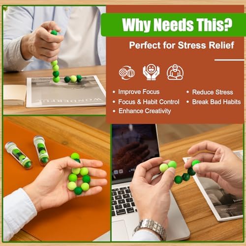 Magnetic Fidget Balls, 12-Pack Silicone Sensory Toys for Adults & Teens