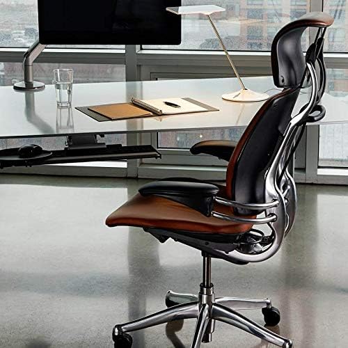 Humanscale Freedom Office Chair with Headrest - Ergonomic Work Chair with Standard Height Adjustable Duron Arms - Wheels for Hard Flooring - Graphite Frame with Thalo Corde 4 Fabric