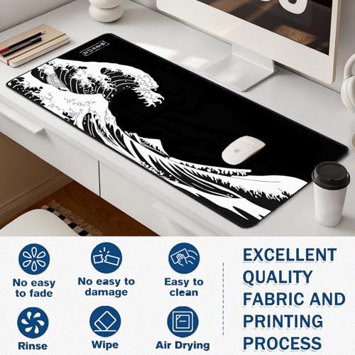 Mouse Pad Gaming - Desk Mat for Keyboard and Mouse - Large Mouse Pad for Desk, Mousepad (35.4" X 15.7") with Non-Slip Base, Desks Pad Mat Office and Home