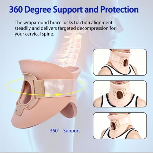 Compatible with Lightweight Foam Neck Brace, Soft Cervical Collar, Height 3 1/4 Inch Neck Immobilizer, Neck Traction Support for Neck Pain Relief, Adjustable Neck and Head Stabilizer (L)