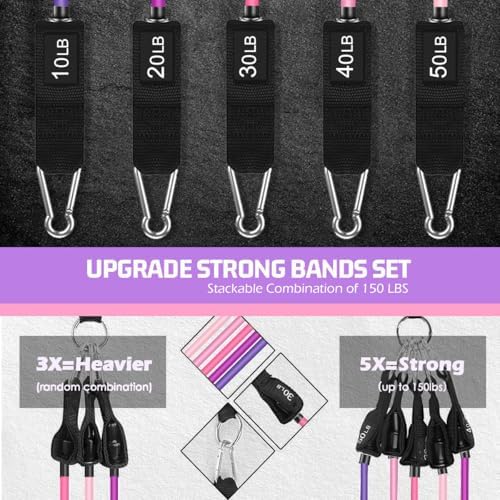 VEICK Resistance Bands with Handles, Exercise Tube Bands Set for Workouts