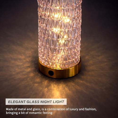 Oneach 27.75" Pink Table Lamps Set of 2 with Glass Nightlight for Bedside
