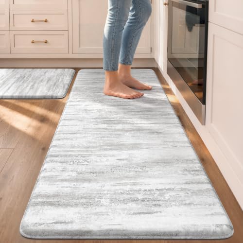KIMODE Anti Fatigue Kitchen Mats for Floor,Farmhouse Kitchen Rugs Sets of 2