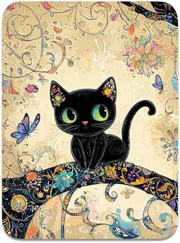 Small Mouse Pad, Mini Mouse Pad 6 x 8 Inch, Thick Rubber Waterproof Mouse Mat, Cute Mousepad for Women Men Wireless Mouse Laptops Home Office, Cat on Branch