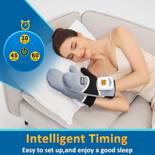 AOKESTE Cordless Hand Heating Pad,Massager Vibration Low Noise Heating Pad for Hands,Upgraded 5000mAh Rechargeable Battery Heated Gloves Hand Warmers,Auto Shut Off Hand Heating Pads for Arthritis