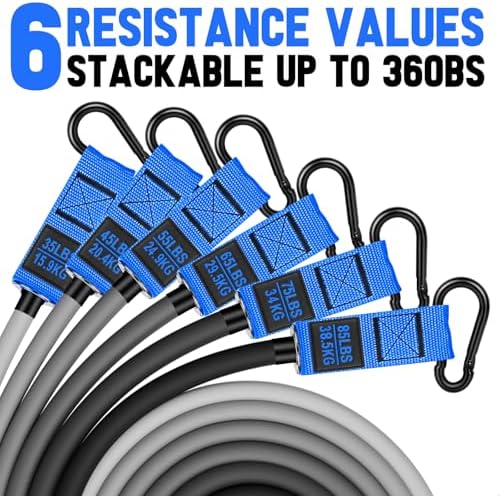 Heavy Resistance Bands for Working Out, 300lbs/360lb/420lb Exercise Bands Workout Bands with Handles, Door Anchor, Ankle Straps, Home Gym Workout Equipment for Men Fitness Strength Training Stretching