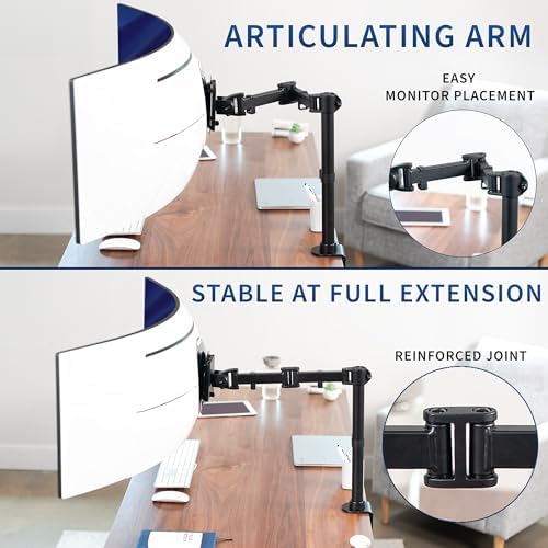 VIVO Black Single Monitor Desk Mount, Up to 49 in Ultrawides, STAND-V100M