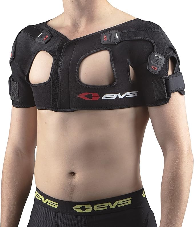EVS SB05 Dual Shoulder Brace, Compression Fit, w/X-Straps, Medical Grade
