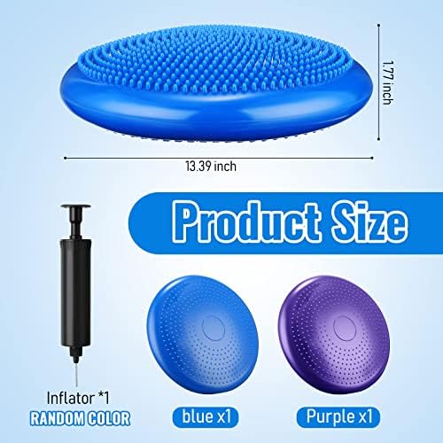 Outus 2 Pcs Balance Disc Kids Inflated Wobble Cushion