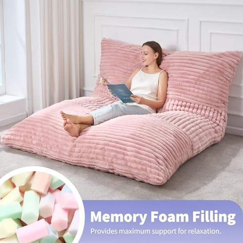 Hobestluk Adult Bean Bag Chair 3 in 1 Convertible Large Bean Bag Sofa