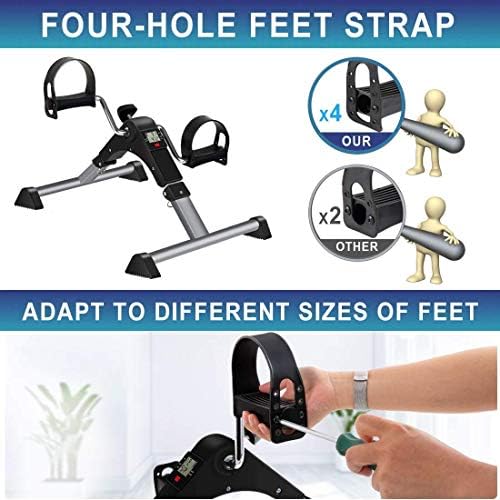 Foldable Under Desk Exercise Bike Portable Arm and Leg Pedal Exerciser