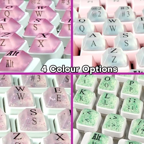 80 Pcs Long Nails Raised Keyboard Stickers for Typing & Gaming Gap Expander