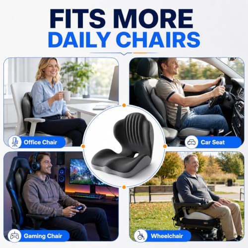 Ergonomic Memory Foam Seat Cushion with Back Support, Office Chair Cushion