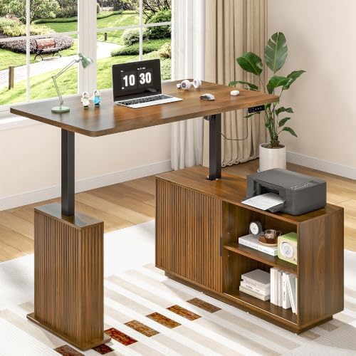 L Shaped Electric Standing Desk, Corner Sit Stand Up Desk, Executive Desk