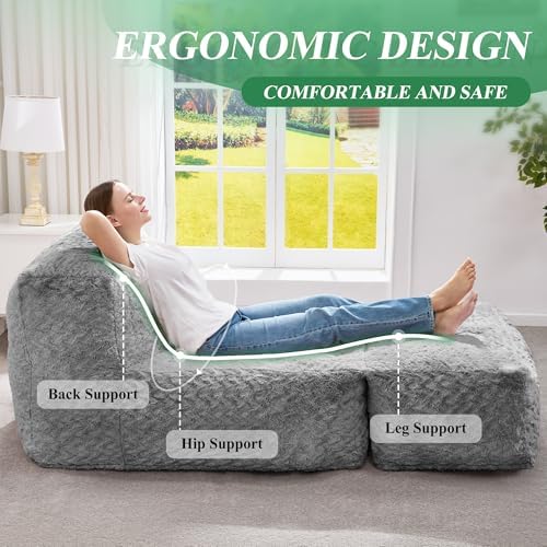 Hobestluk Large Bean Bag Chairs Sofa for Adults Giant BeanBag Couch Lounger
