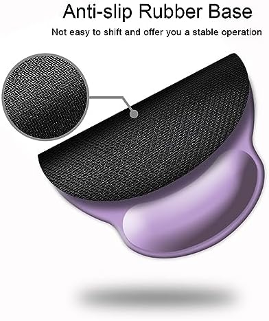 DOOKE Ergonomic Mouse Pad with Wrist Support, Cute Wrist Pad with Non-Slip Rubber Base for Computer, Laptop, Home Office Gaming, Working, Easy Typing & Pain Relief,Clove Purple