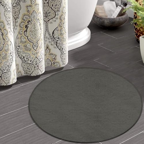 Highly Premium Quality Floor Mat, Office Chair Decor Mat, Room Sofa Yoga Soft Round Carpet Grey, 24inch