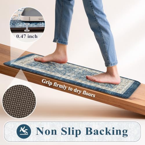 KIMODE Anti Fatigue Kitchen Mats for Floor,Farmhouse Kitchen Runner Rugs