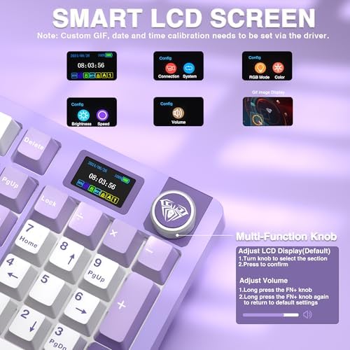 AULA S98 Pro Wireless Mechanical Gaming Keyboard with Screen, Knob, 96 Keys