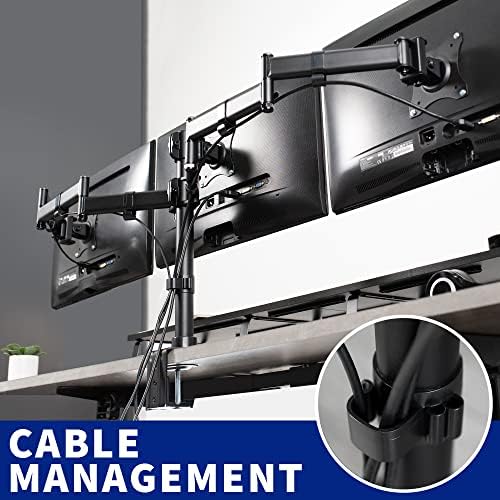 VIVO Triple Monitor Adjustable Heavy Duty Mount, Articulating Stand for 3 LCD Screens up to 24 inches STAND-V003M