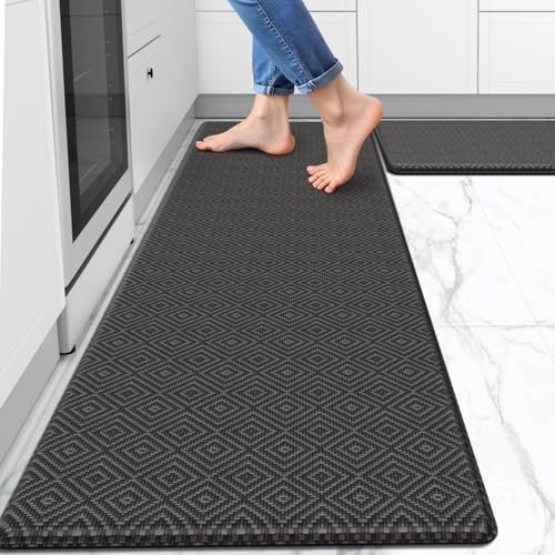 Kitchen Mat 2PCS Kitchen Rugs Cushioned Anti-Fatigue Rug Standing Desk Mat