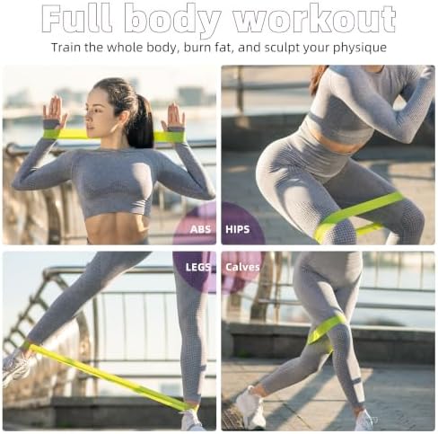 Resistance Loop Exercise Bands, Resistance Bands Exercise Bands for Home Fitness, Stretching, Strength Training, Physical Therapy,Elastic Workout Bands for Women Men Kids, Set of 5