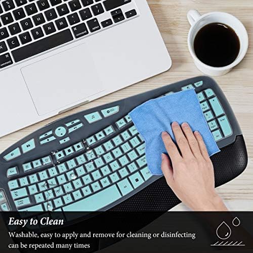 Keyboard Cover for Logitech MK550 MK570 K350 Wireless Wave Keyboard, Logitech K350 MK550 MK570 Accessories Wave Keyboard Protector-Mint
